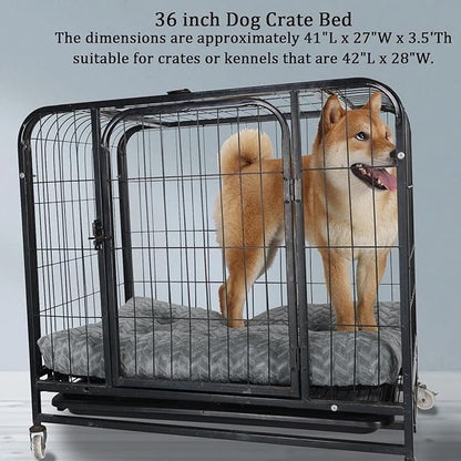 36 inch Dog Crate Pad for Large Dog Washable,Extra Soft Dog Crate Bed 36 x 24 Anti Anxiety Cozy Dog Bed fit Kennel or Cage Pillow,Comfy Non Slip Bottom Beds Deluxe Fluffy Sleeping Pet Mat,Dark Grey