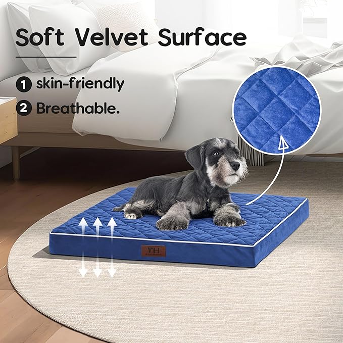 Orthopedic Dog Beds for Small Dogs with Removable Washable Cover 22 inch,Navy