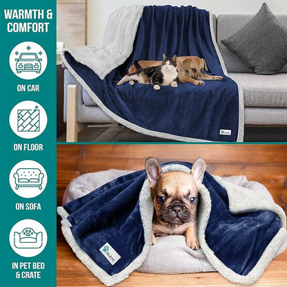 PetAmi Dog Blanket for Small Medium Dogs 29x40 Blue