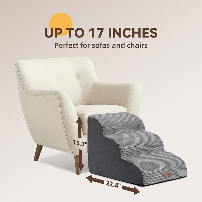 Dog Stairs Ramp for Small Dogs 3-Step Dog 17''