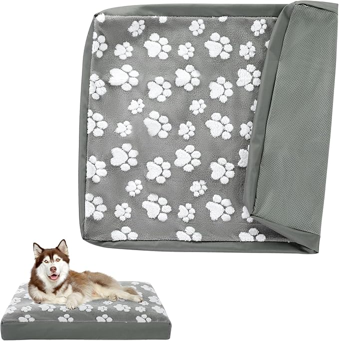 BALAPET Dog Bed Covers,Waterproof Dog Bed Cover Pet Bed Cover with Lovely Dog Paw Print and Double-Sided Usable Design Replacement Machine Washable Pet Hair Easy to Remove,for Dog/Cat, Cover Only