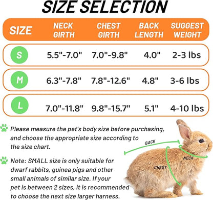 Rabbit Harness and Leash for Walking Escape Proof - Cute Strawberry Pattern Pink Mesh Breathable Bunny Vest Harness Outdoor Camping Hiking Training - Also Suit for Ferret Kitten Puppy Small Animals