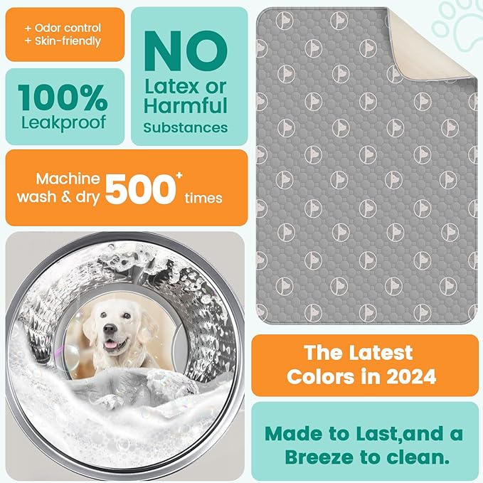 PJYucien Reusable Pee Pads for Dogs 36" x 36"Washable Puppy 36'' Width