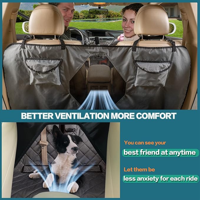 Car Dogs All Covered Back Seat Cover with Mesh Window