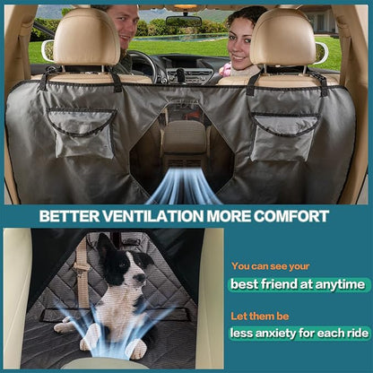Car Seat Cover for Dogs All Covered Back Seat Cover with Mesh Window