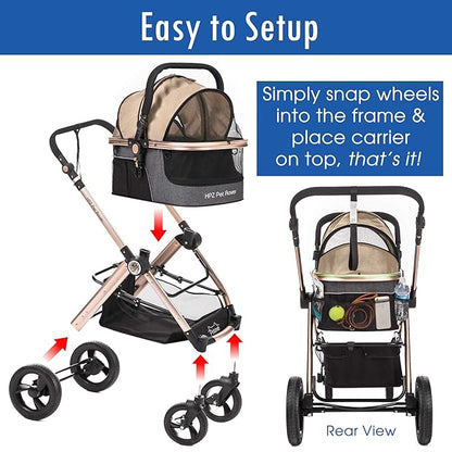 HPZ Pet Rover Prime 3-in-1 Luxury Dog/Cat Stroller