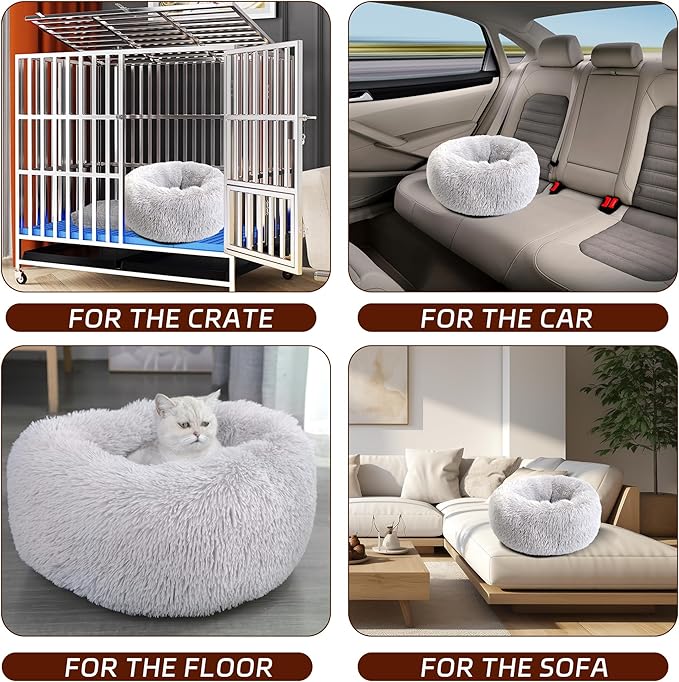 Calming Dog Bed for Cats and Small Dogs 15.7'')