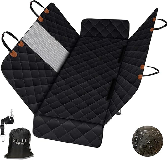 KULULU Dog Car Seat Cover for Back Seat 100% Waterproof (60" W 64" L))