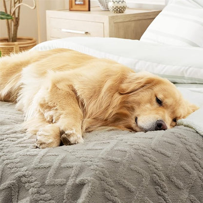 Bedsure Waterproof Dog Blankets for Bed 86x90, Taupe