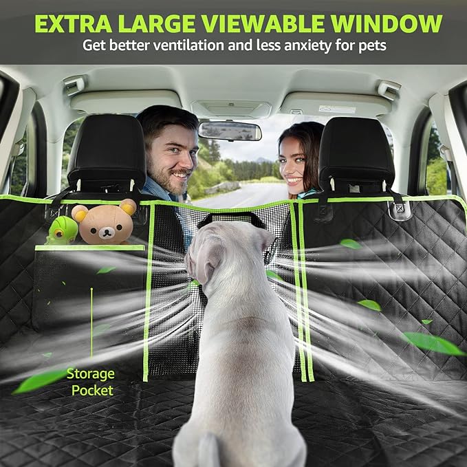 nzonpet Dog Back Seat Covers for Trucks 100% Waterproof F150- Green