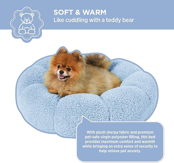 Lesure Calming Small Dog Bed 25 lbs, 23"