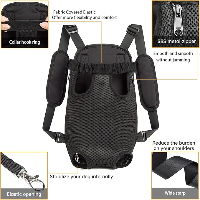 Pet Dog Carrier Backpack Legs Out Adjustable Pet Front Cat Backpack Carrier Travel Bag for Traveling Hiking Camping for Small Medium Dogs Cats Puppies