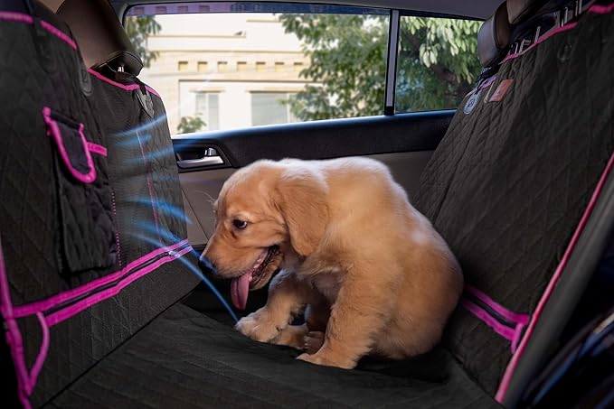 Waterproof Dog Car Seat Cover 55" x 60" (Pink)