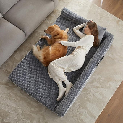 BFPETHOME Orthopedic Dog Beds for Large Dogs-Waterproof Sofa Dog Bed with Removable Washable Cover