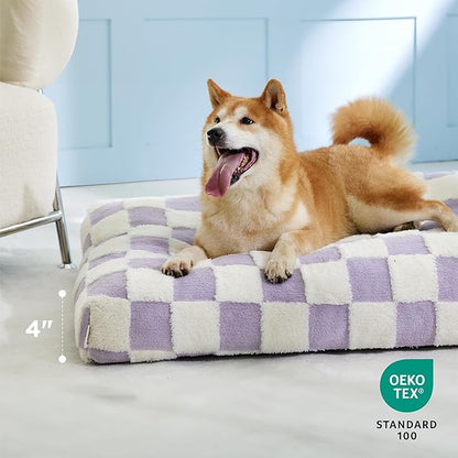 Lesure Dog Bed Medium Size Dog-Thick Shredded Chopped Foam Pet Bed Bottom(30'x20', Purple)