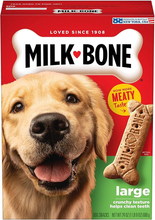 Milk-Bone Original Dog Treats for Large Dogs, 24 Ounce, Crunchy Biscuit Helps Clean Teeth