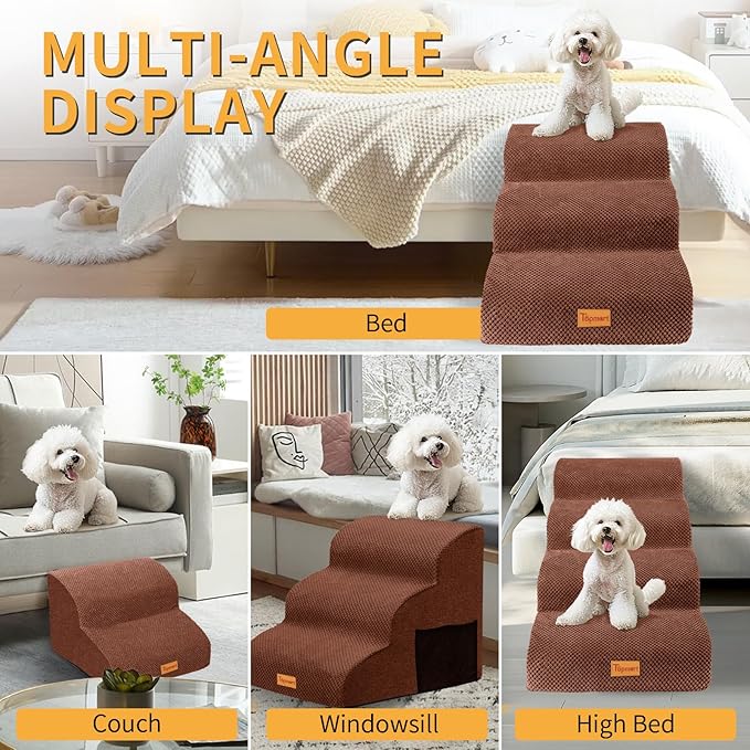Topmart 3 Tiers Foam Dog Ramps/Steps 1 Pet