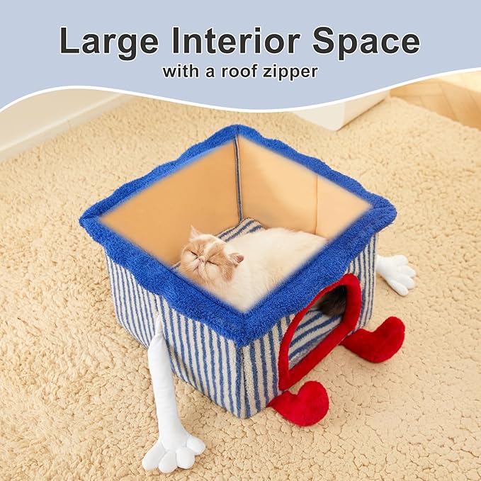 Jiupety Indoor Small Dog House Washable (20"x20"x21.5") Up 25lbs Cat 15lbs Dog,