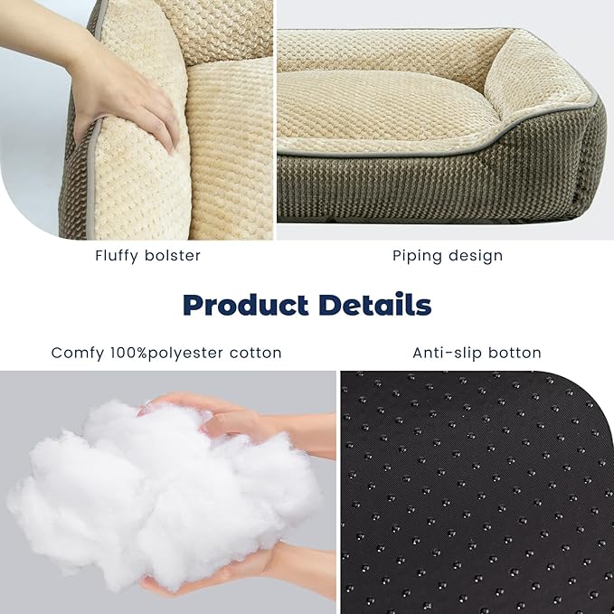 Miguel Cat Bed for Indoor Cats Washable Removable Cover 20 Inch