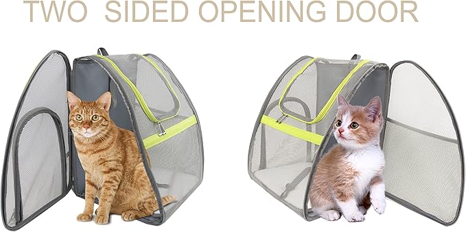 Pet Carrier Backpack, Ventilated and Breathable for Cats Dogs, Collapsible Designed for Travel, Hiking & Outdoor Use Green