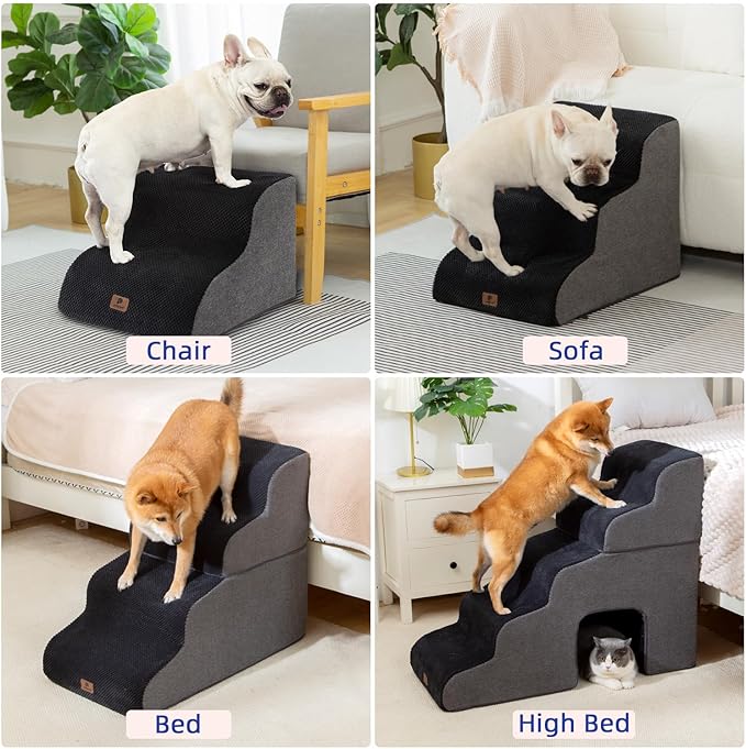 Pettycare Dog Stairs Ramp for High Beds and Couch 3 Steps,