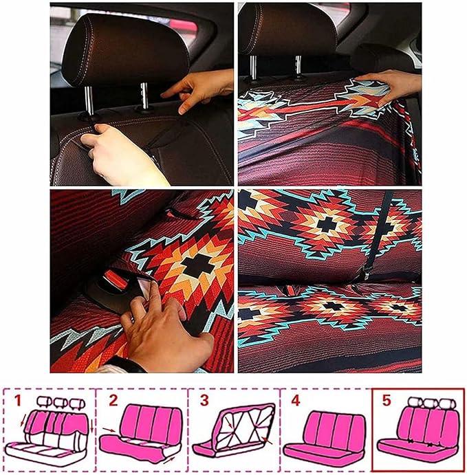 Tupalatus 2 Pack Car Back Seat Covers Durable Anti Dirty Auto Bench Seat Protector Pet Dog Seat Cushion Car Interior Decor