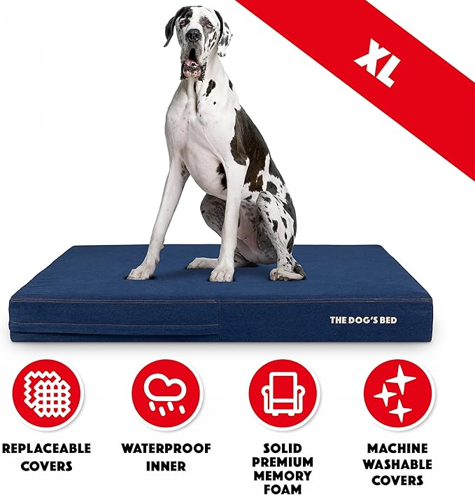 The Dog’s Bed Orthopedic Memory Foam Dog Bed Denim54x36, Pain