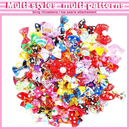 60pcs Dog Hair Bows 30 Beautiful