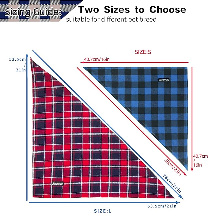 Adjustable Plaid Dog Bandanas 1PC Soft