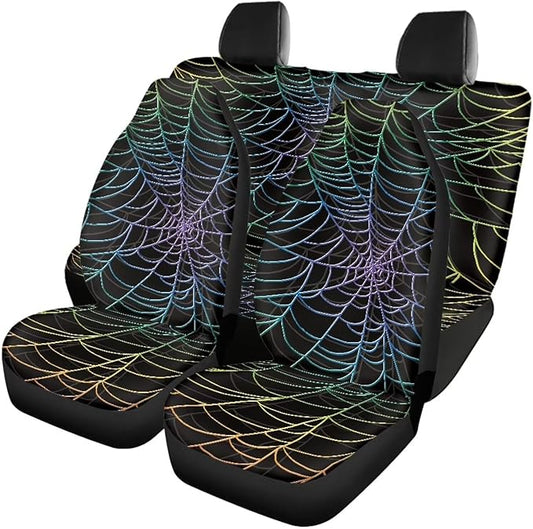 Cobweb Vehicle Seat Covers Set Bucket Seat Covers 4pcs Auto