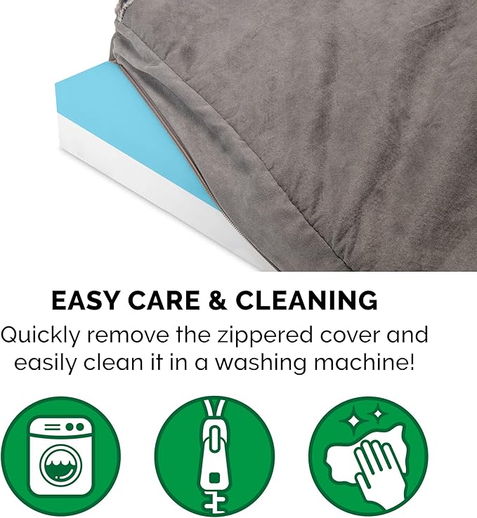 Furhaven Cooling Gel Dog Bed for Large/Medium Dogs w/ Removable Washable Cover 55 lbs