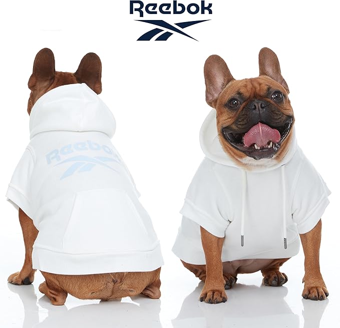 Reebok Dog Hoodie – Fleece Dog Sweater with Leash Hole