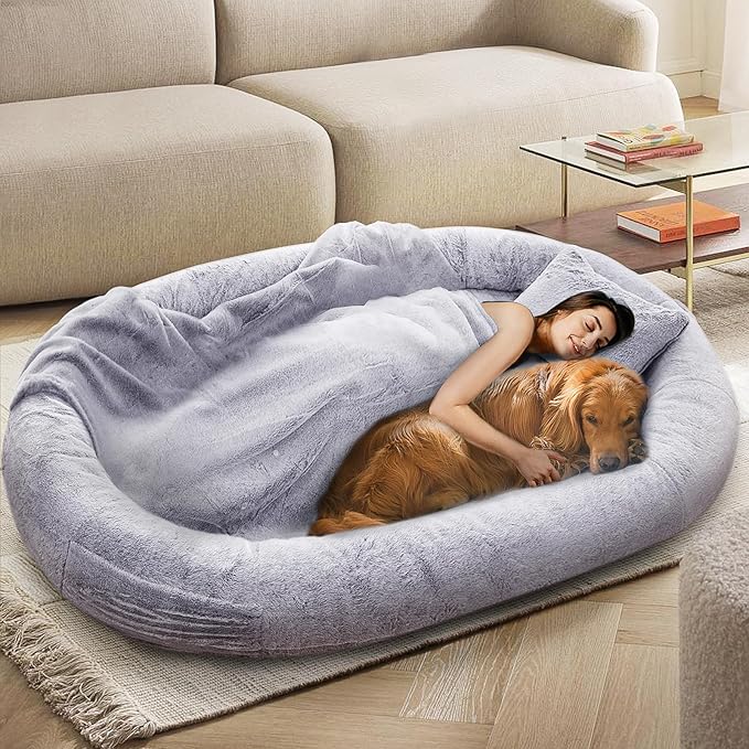 NESTROAD Human Dog Bed for People and Pets 71"x45"x14" Human