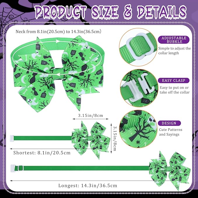 Talltalk 100 Pcs Halloween Dog Bow Ties Bulk