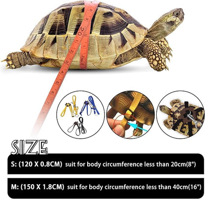 Pet Tortoise Turtle Leather Harness Small Pet Turtle Leash and Harness Pet Tortoise Leash Suitable for Tortoise Supplies Adjustable Control Leash (S,Black)