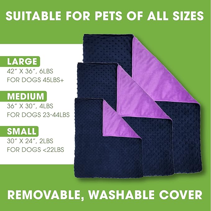 BARMY Weighted Blanket for Dogs with Washable Cover (3 Sizes) Thunder Blankets for Dogs