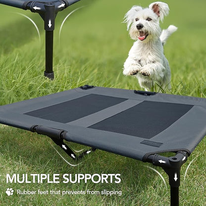 Raised Cooling Dog Bed 36"x30"x7" Grey