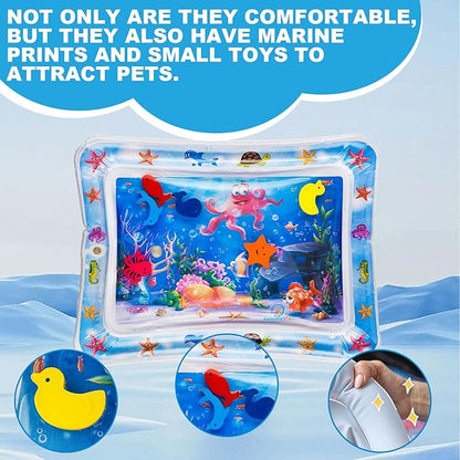 Cat Water Mat, Water Sensory Play Mat for Cats, Thickened Water Cat Mat, Pet Interactive Toys for Cats Dogs Indoor (Square)