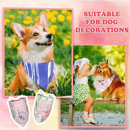 100 Pcs Boho Dog Bandanas Bulk Pet Bandanas