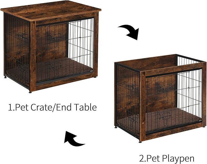 DWANTON Dog Crate Furniture with Cushion 32.5" L,