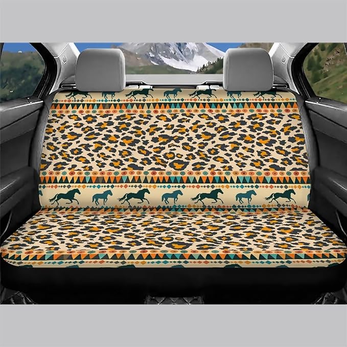 AFPANQZ Leopard Aztec Stripe Car Rear Seat Covers