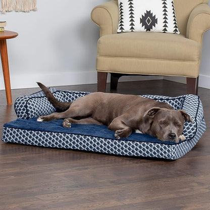 Furhaven Orthopedic Dog Bed for Large/Medium Dogs w/ Removable Bolsters & Washable Cover 55 lbs