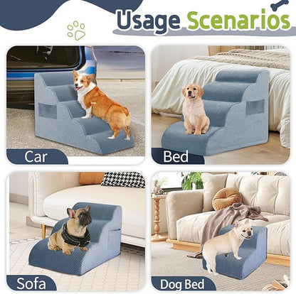 Dog Stairs for High Beds 3-Step dog 15.7" H 16-20 inches 3 Tiers