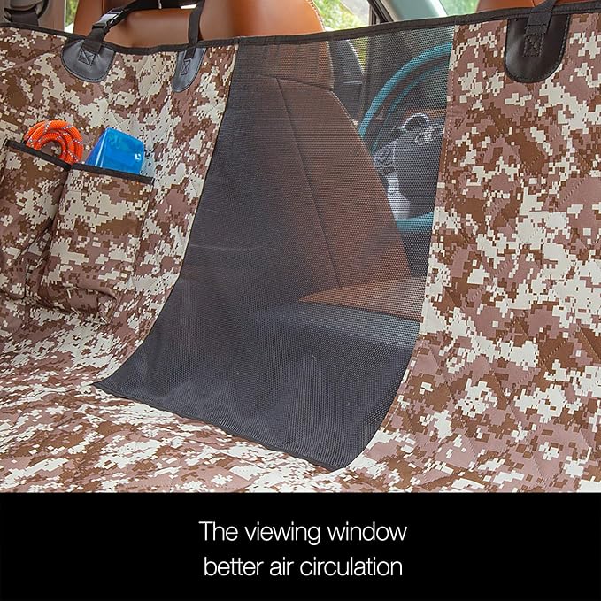 iBuddy Dog Seat Cover for Trucks with Mesh Window 100% Waterproof Pet Seat Cover Durable Dog Truck Hammock Machine Washable X-Large Seat Covers Against Dirt and Dog Fur for Car and Large SUV