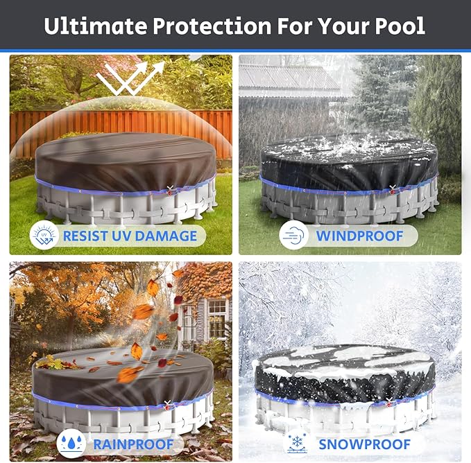 Bsmathom 18Ft Round Pool Cover for Above Ground Pools