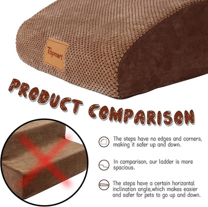 Topmart High Density Extended Foam Dog Ramp&Steps 2-Step,11.8" H)