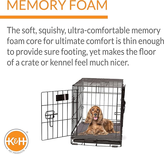 K&H Pet Products Memory Foam Crate Pad Gray 21 X 31 Inches