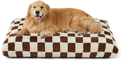 Lesure Extra Large Dog Bed-Thick Shredded Chopped Foam Pet Bed Bottom(44x32', Brown)