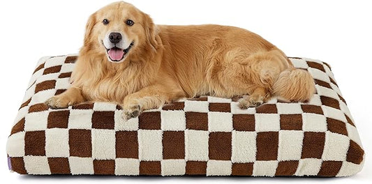Lesure Extra Large Dog Bed-Thick Shredded Chopped Foam Pet Bed Bottom(44x32', Brown)