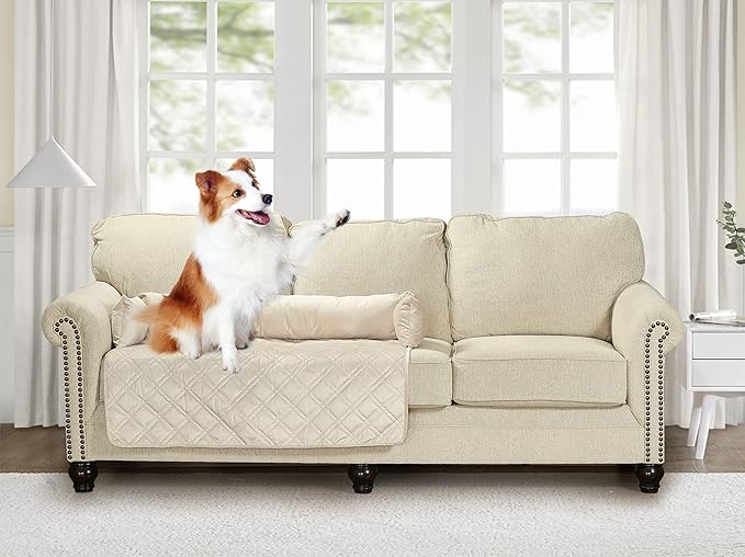 Brilliant Sunshine Premium Beige Silky Velvet Pet Sofa Bed